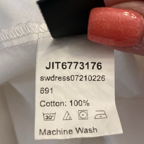 SHEIN plus woman’s off the shoulder foldover front schiffy white dress sz 1XL - Picture 10 of 16